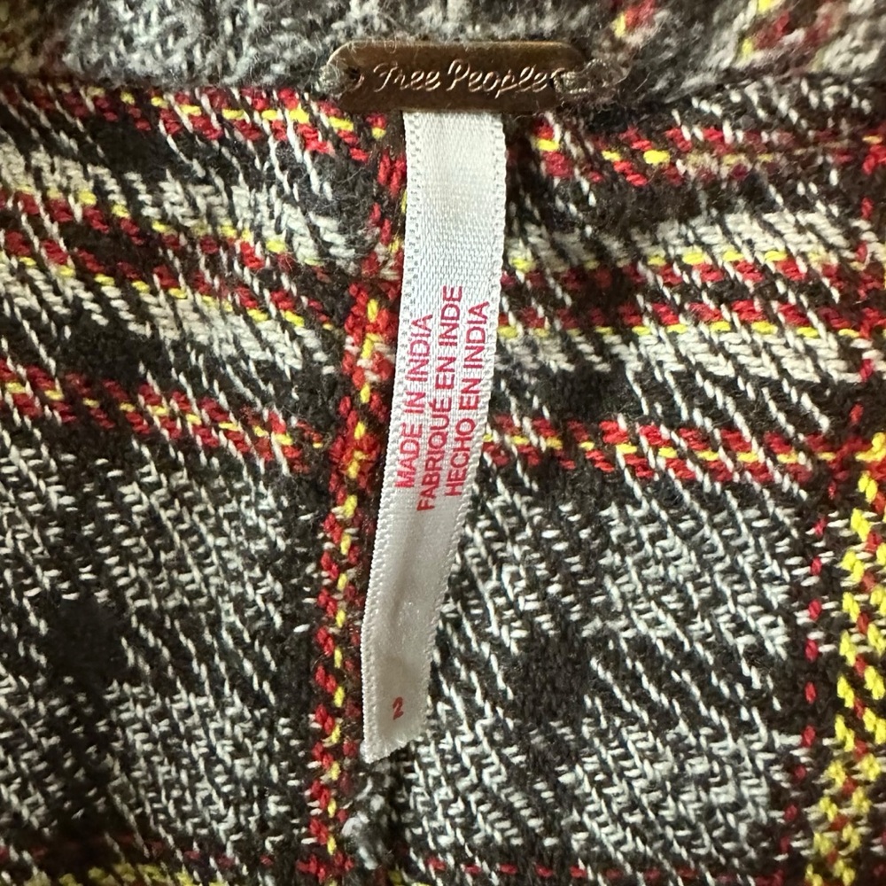 Free People Dark Academia Tartan Plaid Wide Leg Shape Up Trouser Pants Size 2 - Picture 14 of 15